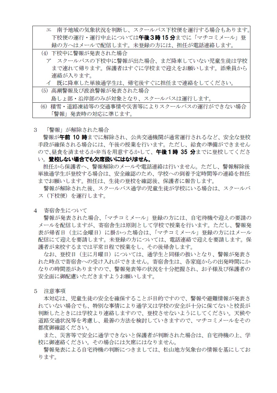 警報発令時２